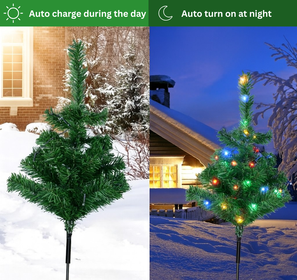 Solar Noel – Solar-Powered Weatherproof Christmas Tree Set for Effortless Holiday Magic