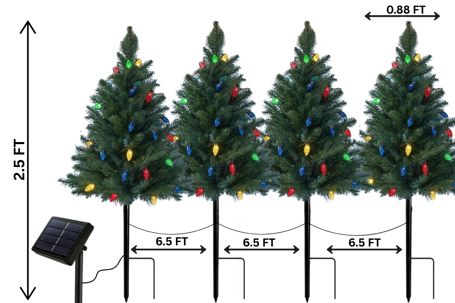 Solar Noel – Solar-Powered Weatherproof Christmas Tree Set for Effortless Holiday Magic