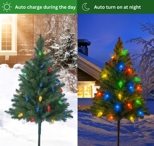 Solar Noel – Solar-Powered Weatherproof Christmas Tree Set for Effortless Holiday Magic