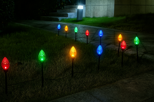 Jolly Bulbs – Solar-Powered Outdoor Christmas Lights (Set of 5)