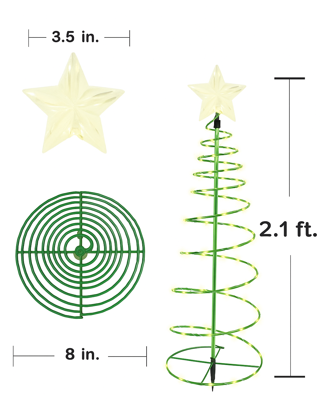 Solar Spiral - Solar-Powered Spiral Christmas Tree for Holiday Cheer