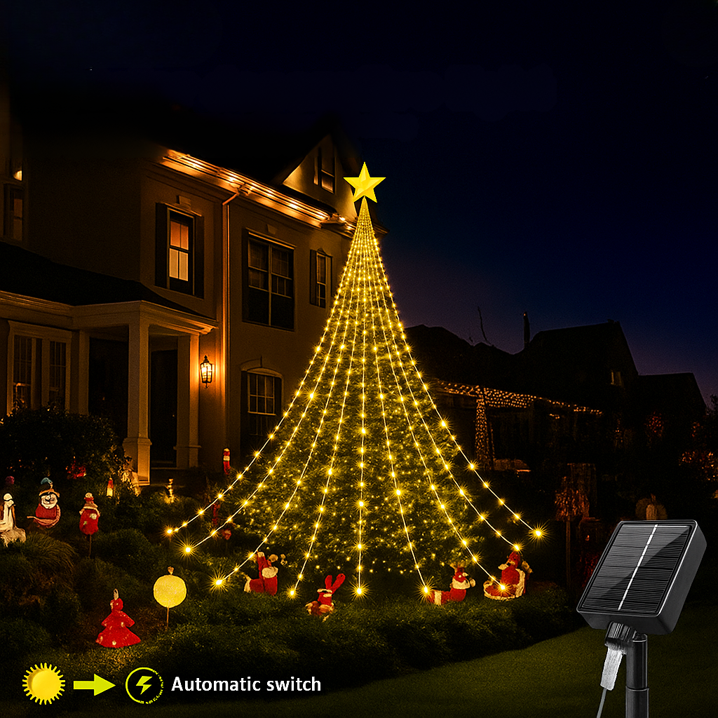 Twinkle Tower – Solar-Powered Hanging Christmas Lights
